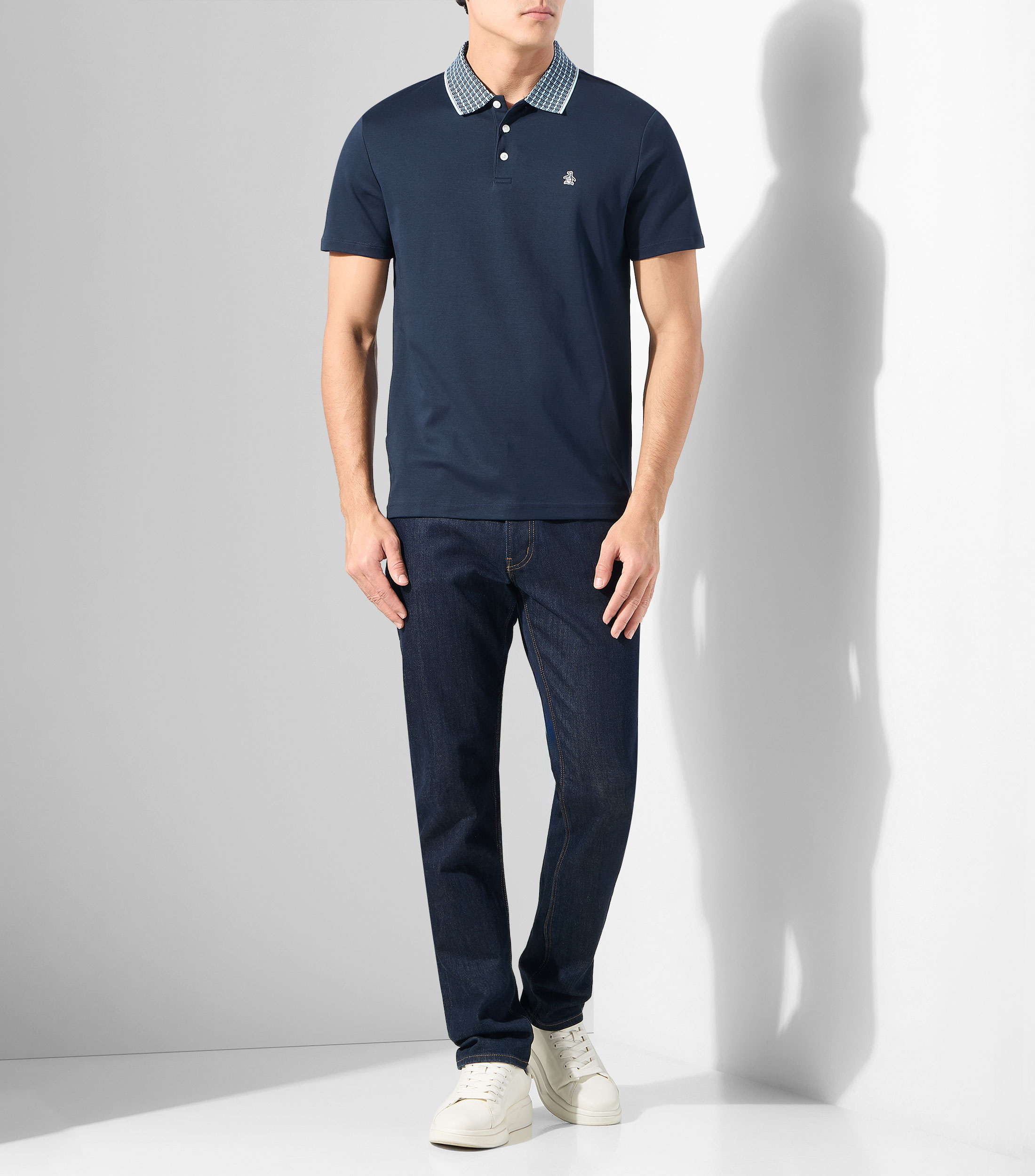 Playera tipo polo manga corta lisa Hombre